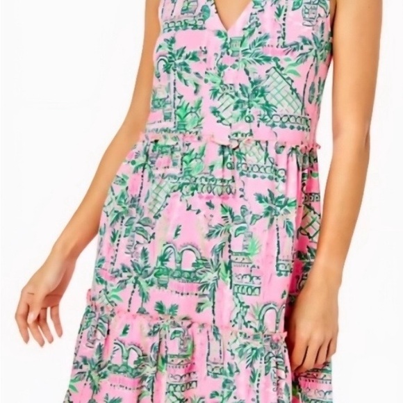 Lilly Pulitzer Dresses & Skirts - Lilly Pulitzer Pink and Green Floral Dress